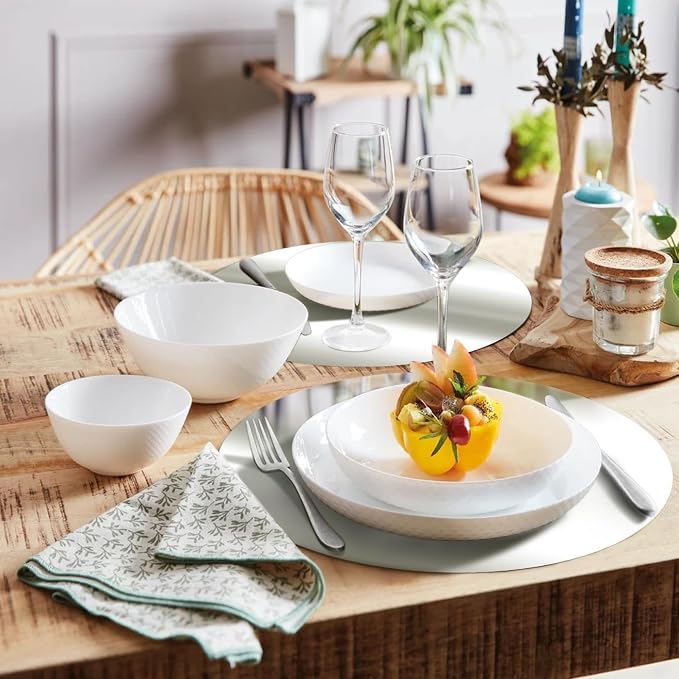 50PCS 13in Round Silver Placemats, Disposable Paper Charger Plate | Paper Placemats for Dining Table, Mirrored Silver Charger Placemat for Kitchen Banquet Table Setting Wedding Birthday Party