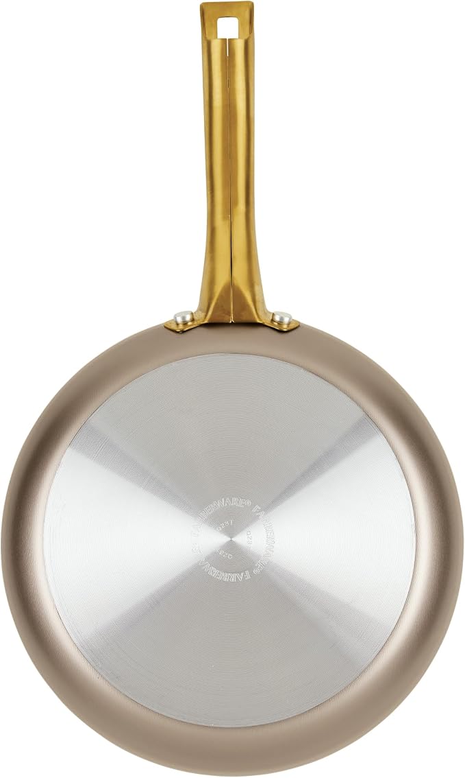 Farberware Radiant Nonstick Frying Pan/Skillet, Dishwasher Safe, 10 Inch Open Fry Pan - Champagne