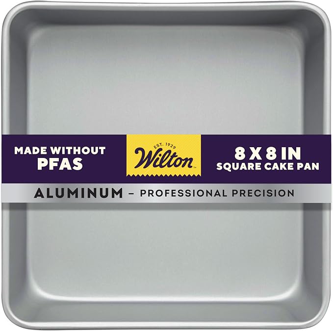 Wilton Aluminum Square Cake Pan, Even Heating, 8 x 8 in.