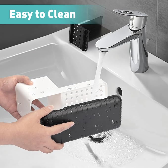 Toothbrush Holders for Bathroom Counter Organizer and Storage (White) | Easy To Clean, Drainage, Non-Slip, Detachable, Kids Electric Toothbrush and Toothpaste Holder for Bathroom