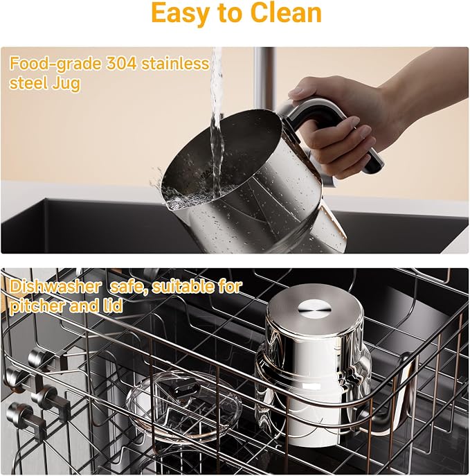 Milk Frother,Variable Temp and Froth Thickness,27oz/800ml Milk | Steamer and Frother for cappuccino or Latte,Dishwasher Safe,6-in-1 Frother Machine,Fast Heating,Low Noise