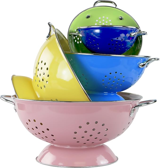 Calypso Basics by Reston Lloyd Powder Coated Enameled Colander, 1.5 Quart, Turquoise