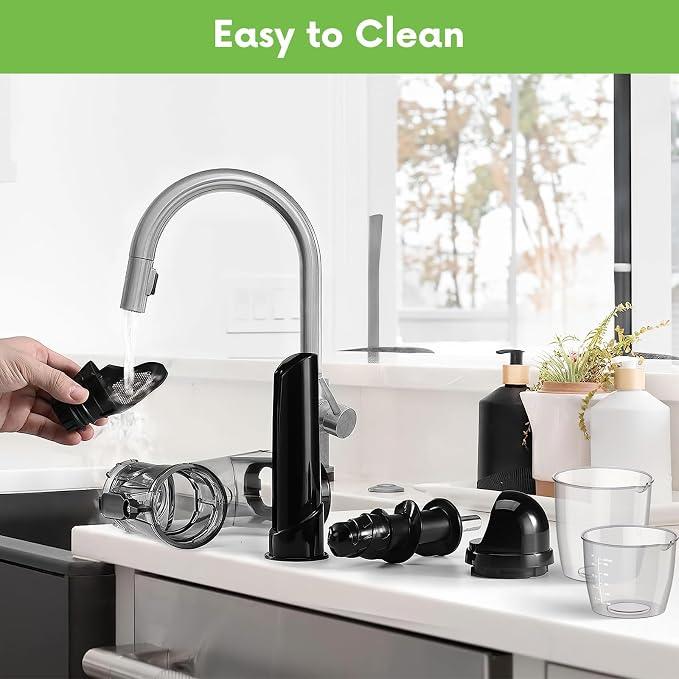 FOCOLLK Masticating Juicer Attachment for KitchenAid Stand Mixer | Cold Press Juicer with Dual Feed Chute, High Yield Slow Juicer Attachment for Fruits & Vegetables