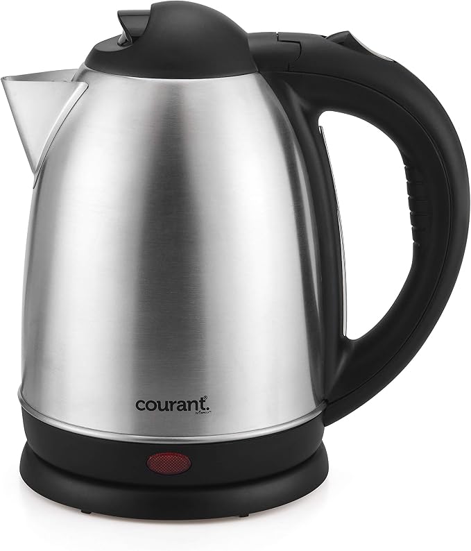 Courant 1.5 liter Cordless Stainless Steel Electric Kettle – 120V electric kettle with 360 Degree Rotational Body