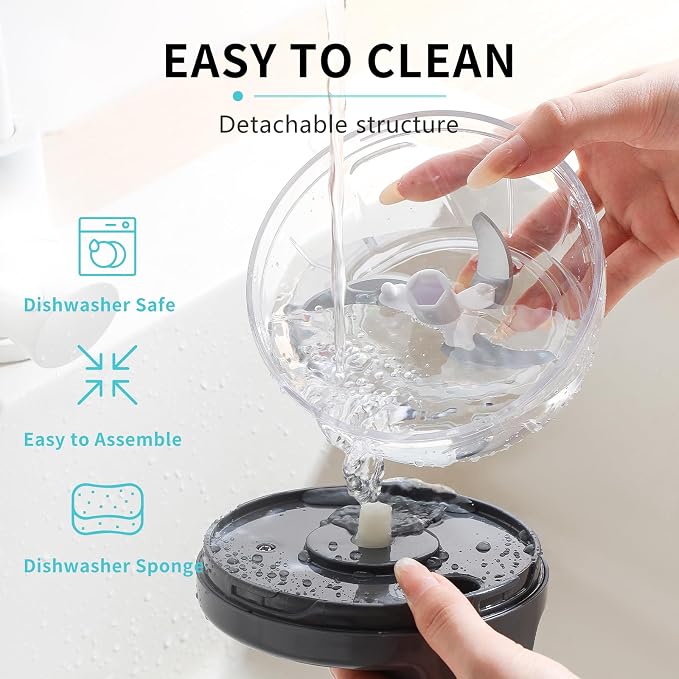 Manual Food Processor Vegetable Chopper (520ml, Blue) | Mini Food Vegetable Chopper, Hand Pull Onion Garlic Nut Fruit Salad Meat Chopper for Kitchen