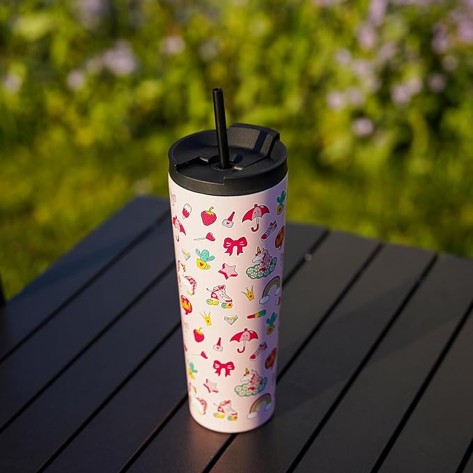 BJPKPK 26 oz Coffee Tumbler with Straw, Insulated Stainless Steel Cup | Double Wall Vacuum, Leak Proof Lid, Keeps Hot/Cold/Iced, BPA Free, Travel & Outdoor, Game