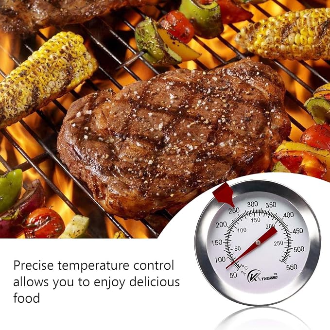 Deep Fry Thermometer with Instant Read,Oil Thermometer(2-Pack),12” Stainless Steel Stem Meat Cooking Thermometer,Best for Turkey,BBQ,Gril
