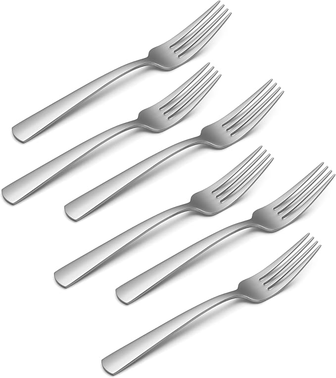 Oneida Aptitude Everyday Flatware Salad Forks, Set of 6, 18/0 Stainless Steel, Silverware Set