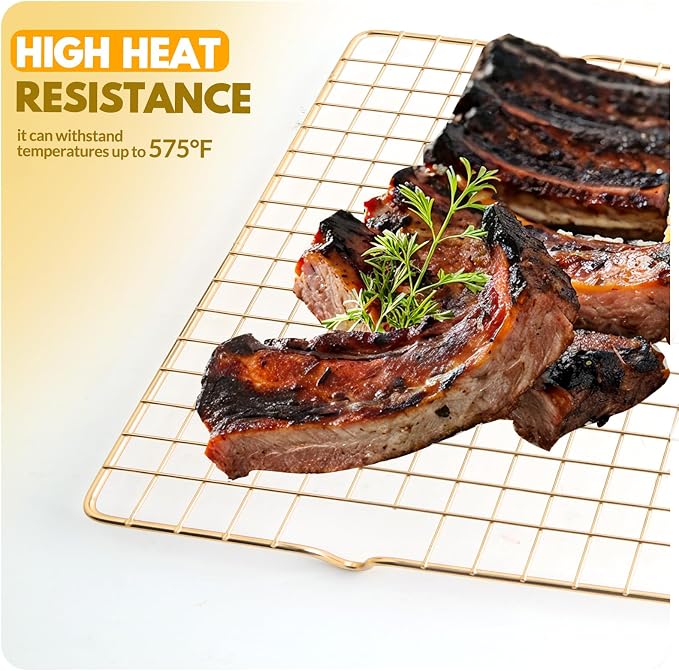 2 PCS Cooling Racks for Cooking and Baking, 15x10 Inches Stainless Steel Cooling Rack, Sheet Pan with Wire Rack for Baking Sheet, Bacon Rack Oven Safe Fits Jelly Roll Sheet Pan