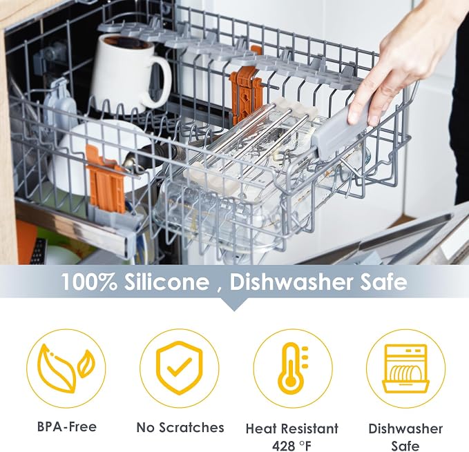 Tomorotec Adjustable Over-The-Sink Kitchen Rack, BPA-Free, White | Holds 16.5 Lbs; For Dishcloths, Sponges, and Brushes - Heat-Resistant Stainless Steel with Slim, Expandable Design