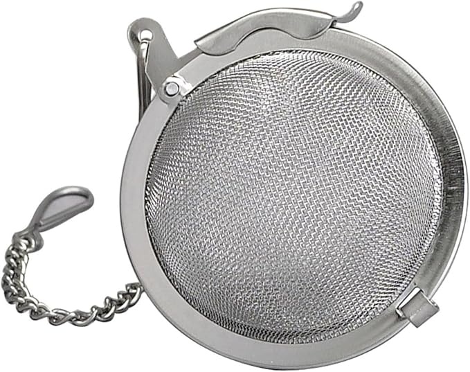 HIC Kitchen Mesh Ball Tea Infuser, 18/8 Stainless Steel Mesh, For Loose Leaf Tea and Mulling Spices, 2-Inch