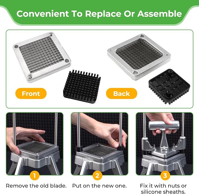 Replacement Chopper 1/4" Blade Commercial Vegetable Chopper Dicer Stainless Steel Blade for Fruit Cutting Machine Tomato French Fries Cutter | 420 Stainless steel, sharp uniform 1/4" dicing, wide chopper compatibility, for fries, onions, tomatoes, cucu...