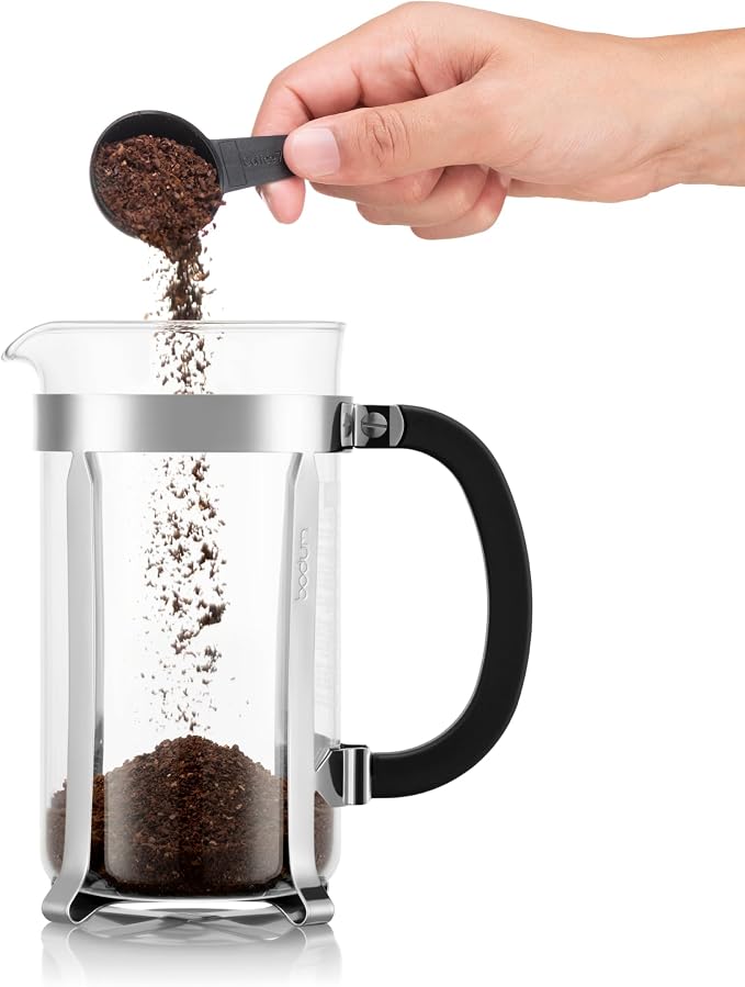 Bodum 34oz Chambord French Press Coffee Maker, High-Heat Borosilicate Glass, Polished Stainless Steel – Made in Portugal
