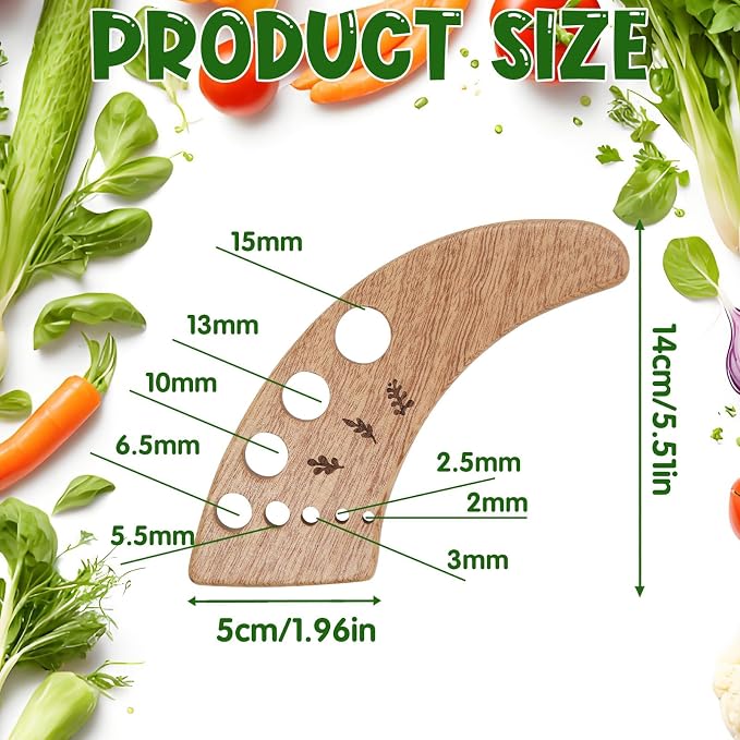 Wooden Crescent-Shaped Vegetable Separator, Pottery Herb Stripper Tool Supplies, Fun Kitchen Gadgets, Exquisite Herb Stripper Bowl Gifts for the Kitchen Suitable for Home Use & Chefs