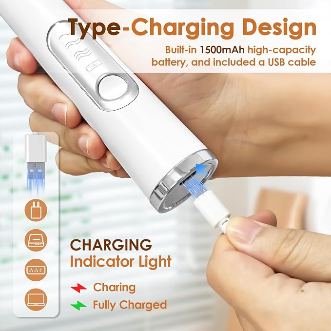 Handheld Milk Frother, Rechargeable Milk Frother, Coffee Mixer Wand, White | Electric Drink Mixer with 2 Stainless Steel Whisks 3 Speeds, Frother Wand for Latte, Cappuccino, Matcha, Hot Chocolate, Egg