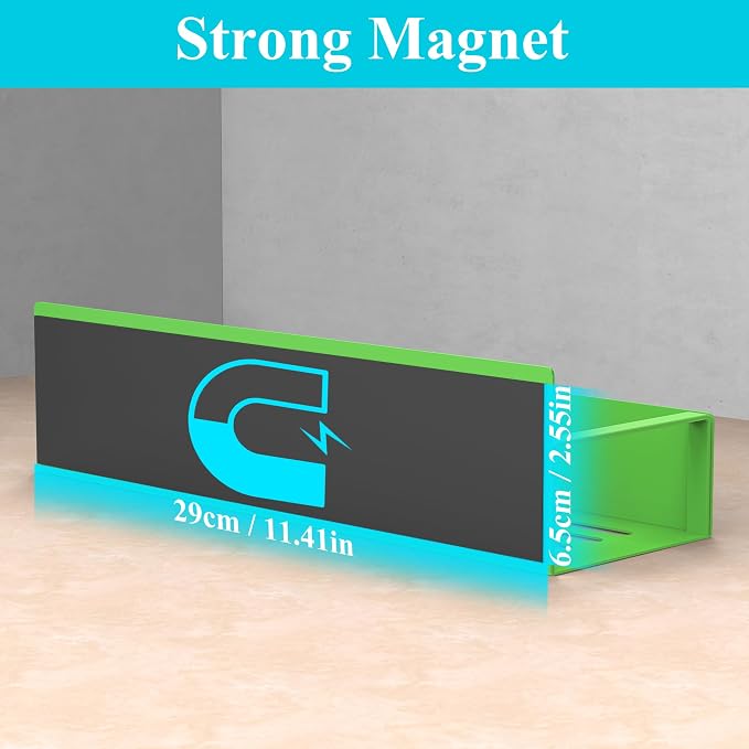 Metal Magnetic Spice Rack for Refrigerator Green, 4 Pack | Magnetic Shelves Heavy Duty for Fridge in Kitchen, Seasoning Storage Organizer, For Oven Washer and Dryer, For Heavier Items