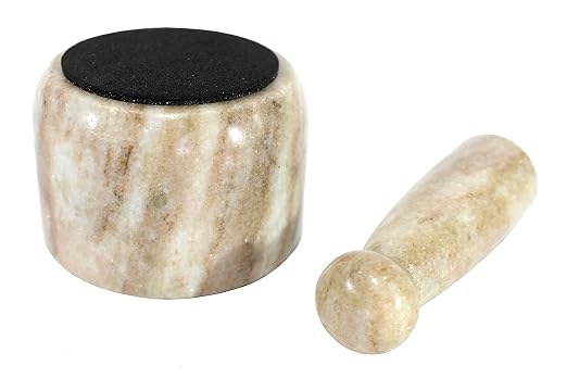 KLEO 2.5” Natural Stone Mortar and Pestle Set – Heavy Duty Spice & Herb Grinder, Guacamole Masher,Non-Porous, Odor Resistant – Garlic Crusher, Seed Grinder, Kitchen Tools