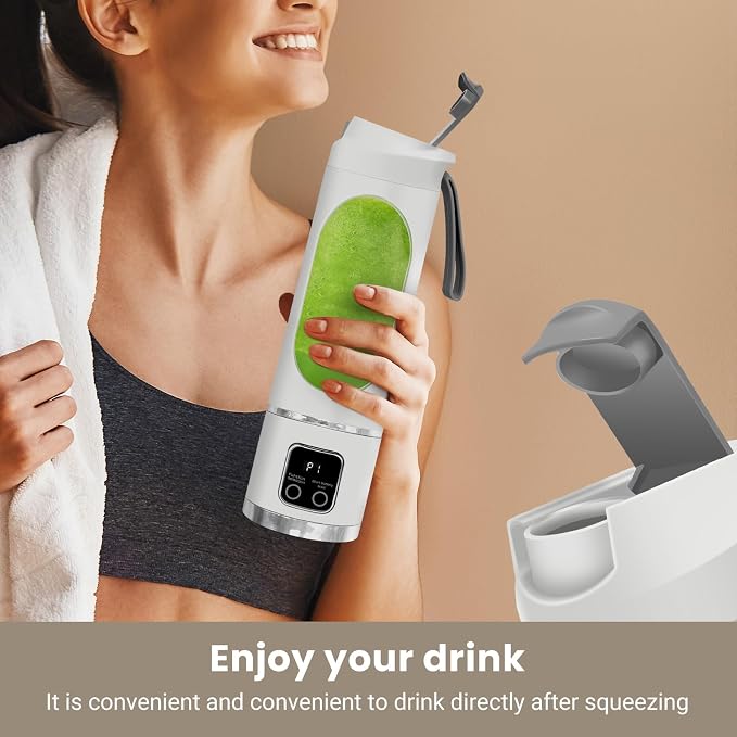 Personal Blender 500ml, USB-C, Ice Crush | BPA-free PCTG cup,304SS blades,50W ice crush,USB-C rechargeable,500ml lightweight,for gym/outdoor/beach/office/travel