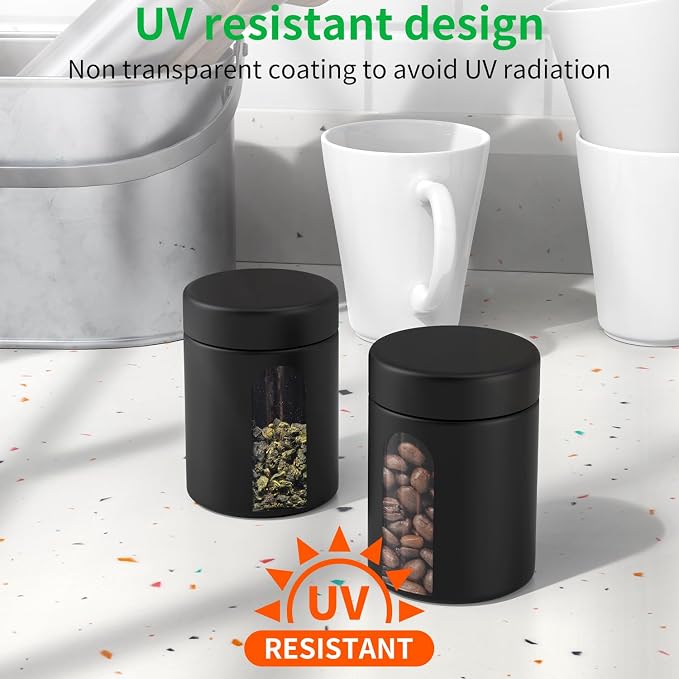Glass Storage Jar (6 oz), 3 Pack Premium Smell Proof Visual Container with Child Resistant Cap, Small Waterproof Bottle Multipurpose Container for Coffee Teas Herbs Spices(180ml)