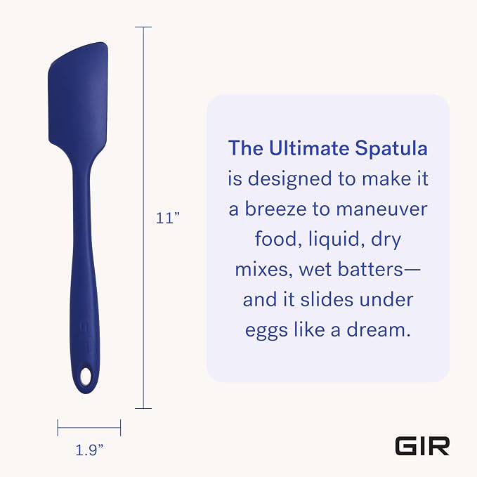 GIR: Get It Right Silicone Kitchen Spatula - Non-toxic Cooking Utensils for Nonstick Cookware, Cooking and Baking, Ultimate - 11IN - Navy