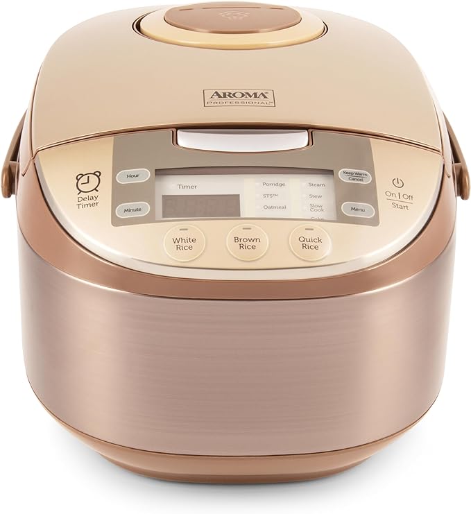 Aroma Housewares ARC-6106 Aroma Professional 6 Cups Uncooked Rice, Slow Cooker, Food Steamer, MultiCooker, Champagne