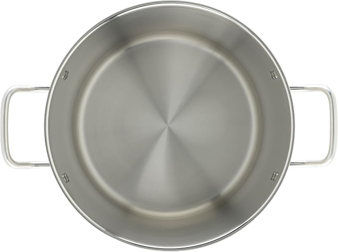 Winware Stainless Steel 16 Quart Stock Pot with Cover, Silver | Dishwasher safe, Heavy-duty, Tri-ply construction, Riveted handles, Wide base, Great for Stocks, Soups and Batch Cooking
