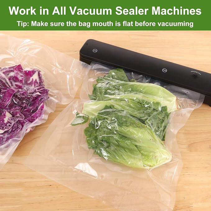 Vacuum Sealer Bags for Food Storage, 3 Rolls 11" x 33', Cut-to-Size Bags | 3Mil Embossed BPA-Free Puncture-Resistant Rolls, Universal Fit for Sous Vide, Meal Prep, Freezer Storage & Food Preservation