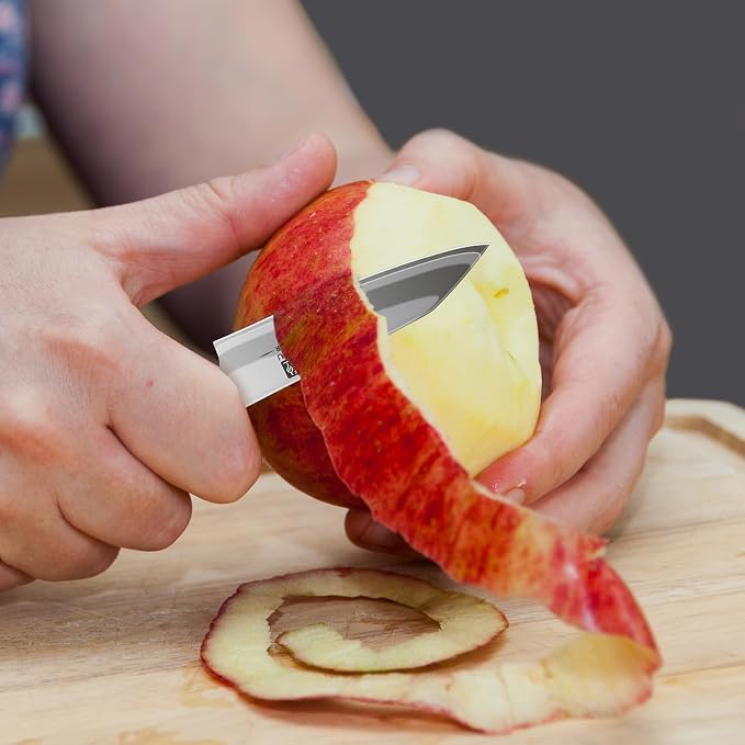 SHAN ZU 3.75" Japanese Paring Knife, 9 Layers 10Cr15MoV High Carbon Steel | Small Kitchen Knife, Ultra Sharp Fruit Sashimi Knife with Red Sandalwood Handle, Gifts for Women & Men