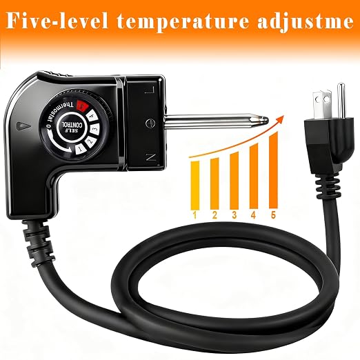 Electric Skillet Cord Replacement with Bella, Masterbuilt, Hamilton Beach etc Griddle, Adjustable Thermostat Power Cord for Grills, Griddles, and Smokers