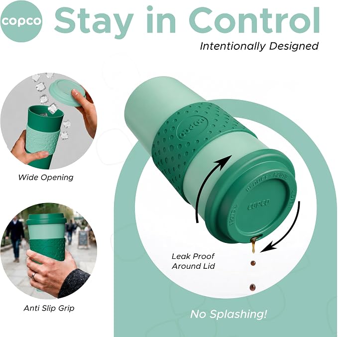 Copco Acadia Travel Mug, 16 Oz - Green & Hunter Green, Set of 2