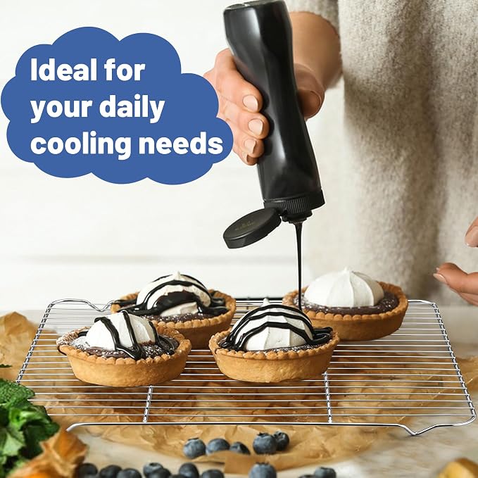 TeamFar Cooling Rack, 16.6” x 11.45” Stainless Steel Wire Baking Rack, 2PCS | for Cooking Roasting Grilling, Fit for Oven Pan, Oven & Dishwasher Safe, Non-toxic & Heavy-Duty