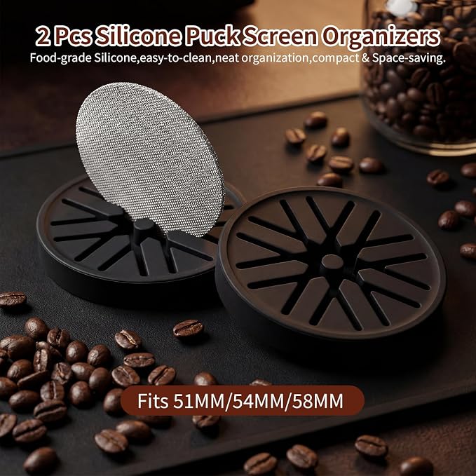 12PCS Espresso Accessories Kit: 51mm Espresso Tamper, Coffee Distributor, Puck Screen, Dosing Funnel,WDT Tool, Silicone Air Blower,Mats,Latte Art Kit, Espresso Tools Set Fits Delonghi Portafilters