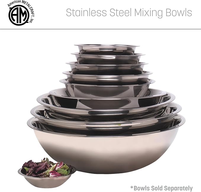 American METALCRAFT, Inc. SSB1600 Mixing Bowl, Stainless Steel, 16 Quarts, 17-1/2' Dia.