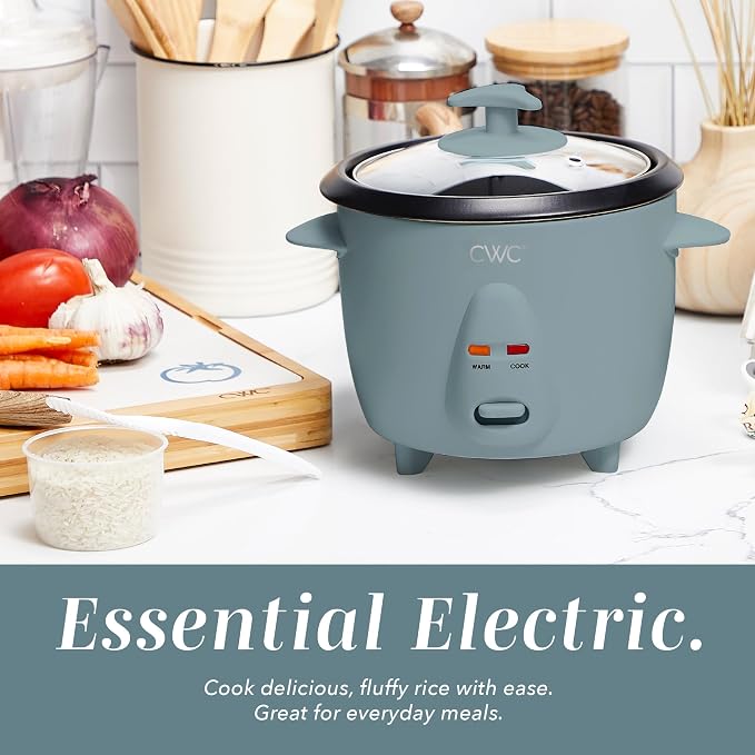 COOK WITH COLOR 6 Cup Rice Cooker 300W - Effortless Cooking and Perfectly, Cooks 3 Cups of Raw Rice for 6 Cups of Cooked Rice, Slate Blue | 300W, Cooks 3 Cups Raw Rice, 6 Cups Cooked Rice, Effortless Cooking