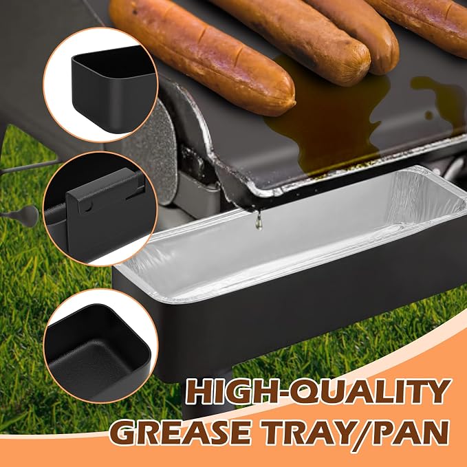 Grease Cup Catcher for Camp Chef SG Griddle Series with 10 Pack Liners | Includes steel cup + 10 foil liners; fits SG100/SG90/SG30/SG14/SG60; 24 oz capacity; NOT for CCH right-drain models