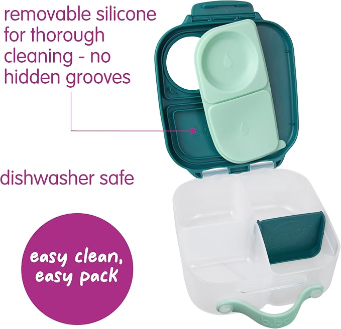b.box Mini Lunch Box, Snack Containers for Kids, Lunch Box Kids, 4.25 Cup | Bento Box for Kids, Sanck Box, Lunch Containers, Leak Proof, Dishwasher Safe, BPA Free, PFAS Free, Ages 3+ — Emerald Forest