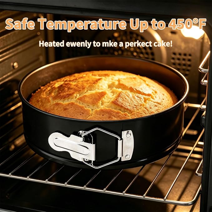 9 Inch Springform Pan Nonstick Cheesecake Pan with Removable Bottom, Round Cake Mold with 50PCS Parchment Paper for Baking Pie Cake Pizza and Quiches