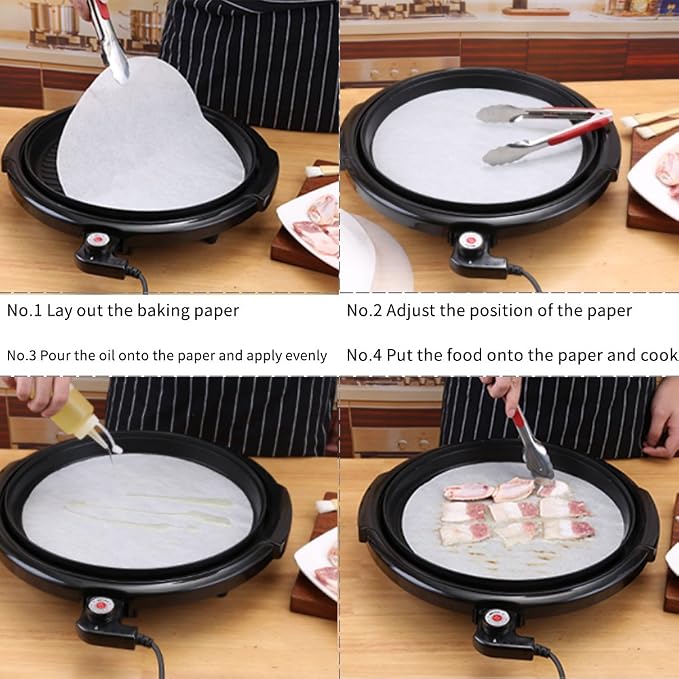 Baking Parchment Circles, Set of 100, 12 Inch Non Stick Baking Parchment Paper for Springform Cake Tin, Toaster Oven, Tortilla Press and so on