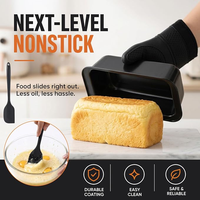 Nonstick Carbon Steel Bakeware Set – Stackable Baking Pans with Cookie Sheet, Muffin Pan, Loaf Pan, Cake Pan & Roasting Pan, Oven Safe to 450°F, (10)