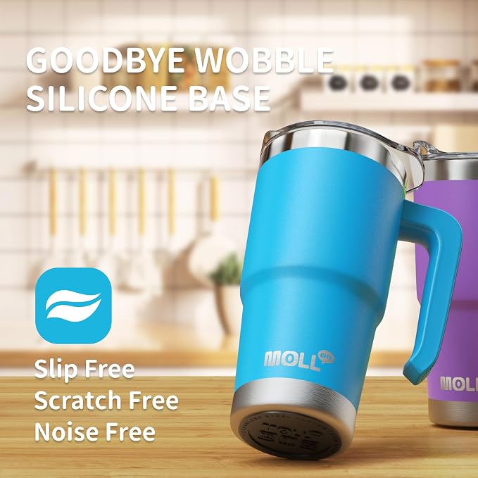 16 oz Stainless Steel Vacuum Insulated Tumbler with Handle, Lid & Straw | BPA Free, Food-Grade Safe Reusable Metal Water Bottle,Leak Proof Design,Sweat-Free Double Wall