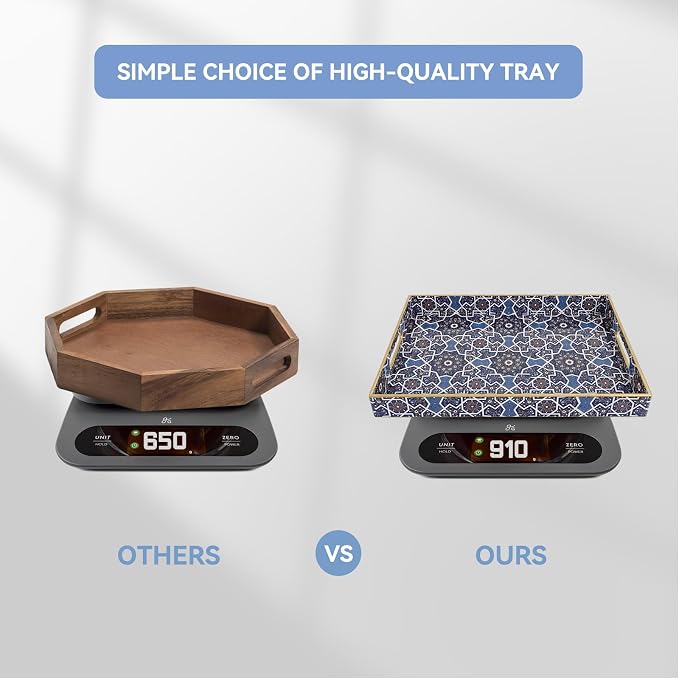 AGIOTA Coffee Table Trays for Living Room Serving Tray with Handles, Modern Large Tray for Ottoman Coffee Table
