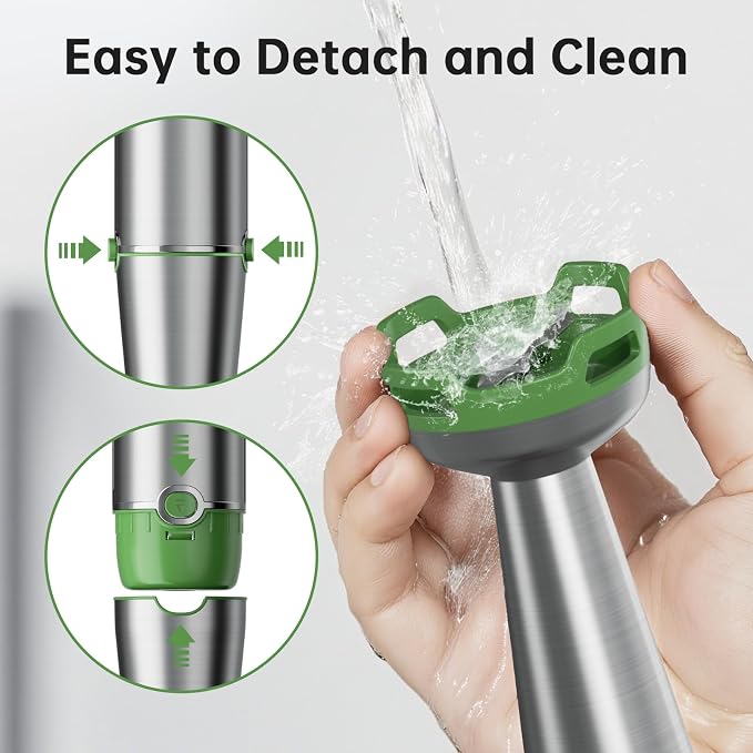 Turelar Immersion Blender Handheld 5 in 1 Hand Blender Set 1100W Heavy Duty | Trigger Variable Speed, Emulsion Stick Mixer with Food Processor, Whisk, Frother, for Soup, Puree, Baby Food, Anti-scratch