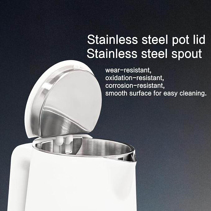 1.5L Electric Kettle Temperature Control, Porcelain White | Double Wall Cool Touch Teapot, Fast Boil, 5 Temperature Control, LED Display, Auto Shut-Off & Keep Warm