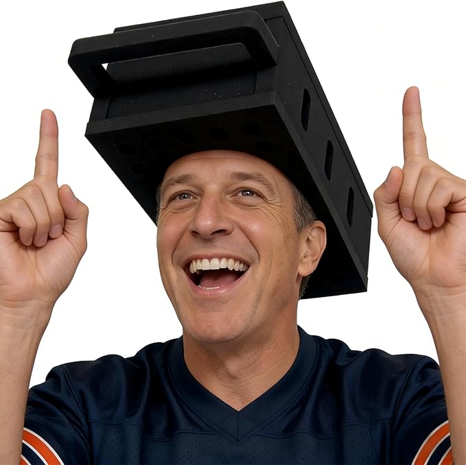 DIY Cheese Grater Hat Kit - Stress-Free 5 Min Assembly, Breathable Foam for Football Fans & Parties Black
