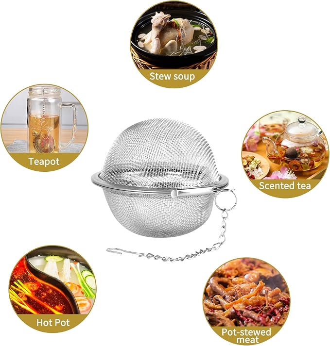 2pcs Stainless Steel Mesh Tea Ball 2.7 inches Tea Strainers | Teas Infuser Strainer Filters for Teas