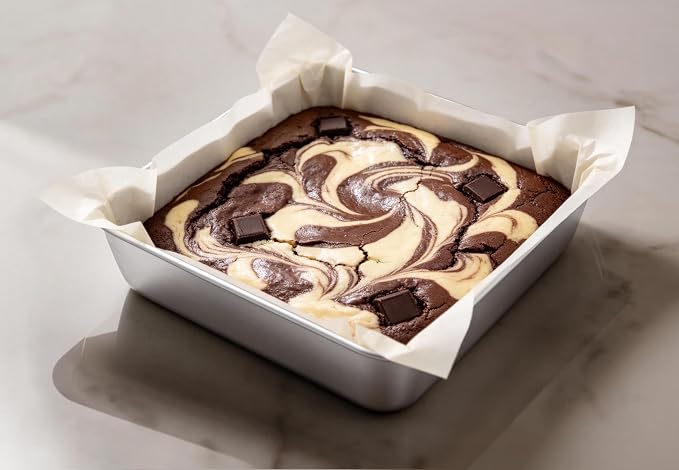 Leonyo Non-Toxic Stainless Steel 9x9 Baking Pan Square Cake Pan, 2 Pack | Commercial Metal 9x9IN Pan Square Baking Dish For Brownie, Cornbread, Banana Bread, Lemon Bars, Dishwasher Safe
