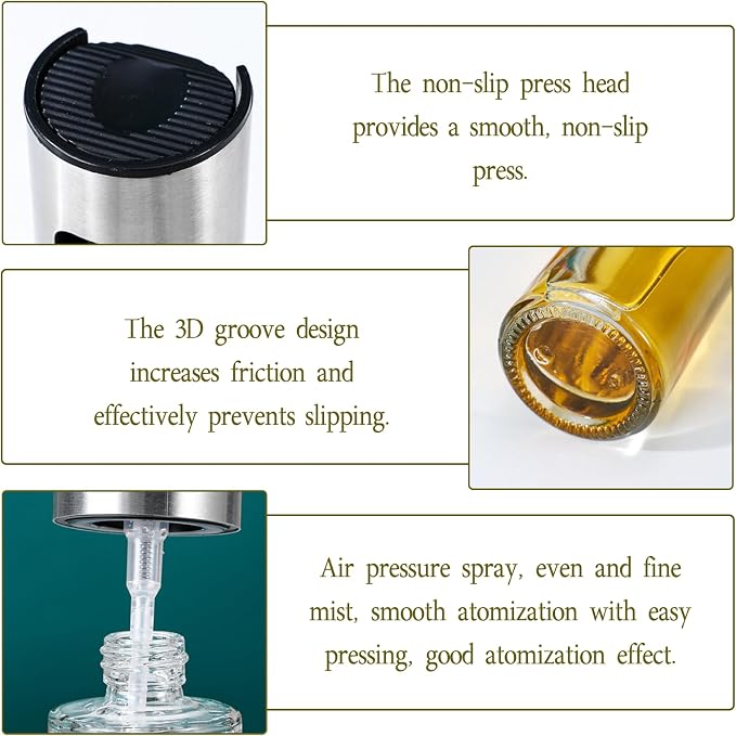 2 Pcs Oil Sprayer For Cooking,Olive Oil Sprayer | Light-Proof 100ml Food Oil Dispenser For Kitchen,For Kitchen Gadgets, Air Fryer,Salad, Frying,Bbq