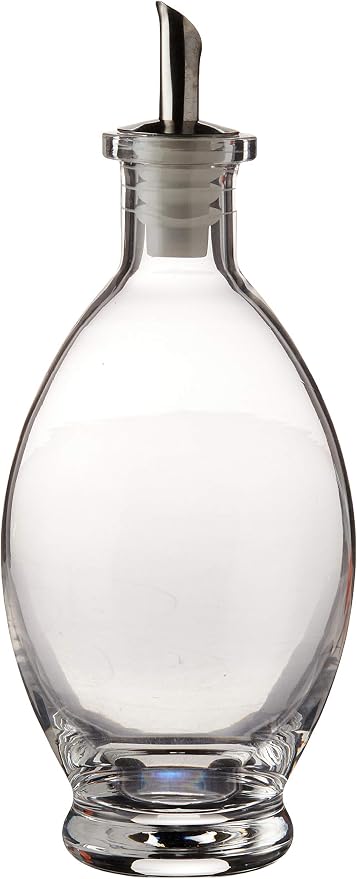 Fox Run Olive Oil and Vinegar Drizzler Bottle, Oval, Glass, 7.75" x 3.25"