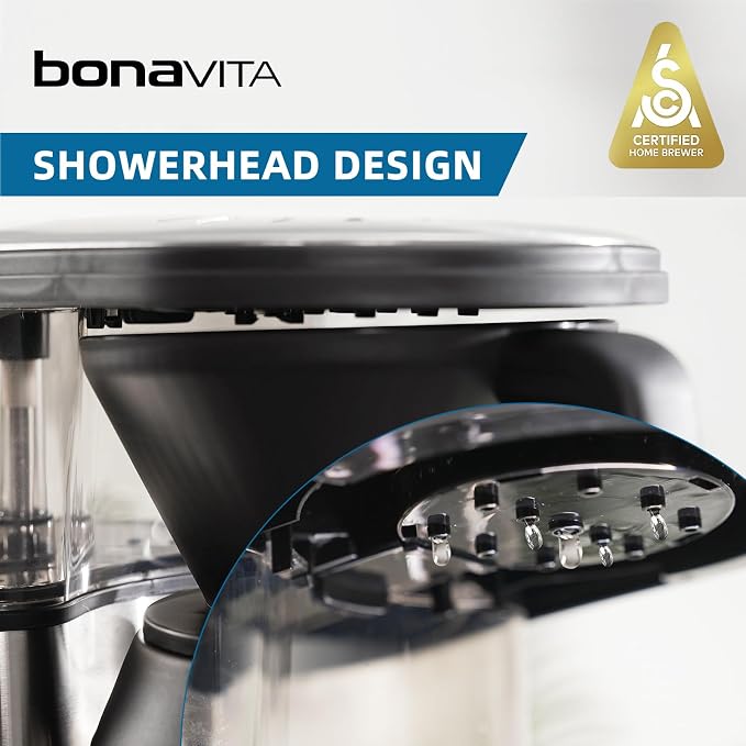 Bonavita 5 Cup Drip Coffee Maker Machine, One-Touch Pour Over, Auto Pause Brewing with Stainless Steel Double Wall Thermal Carafe, SCA Certified, Dishwasher Safe, BV1500TS
