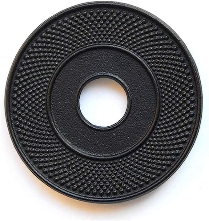 suyika Cast Iron Mat with Rubber Pegs/Feet for Japanese Tea Kettle Cast Iron Teapot Black Trivet 5.3in | For Japanese Tea Kettle, Cast Iron Teapot Trivet